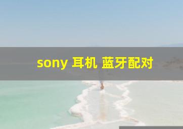 sony 耳机 蓝牙配对